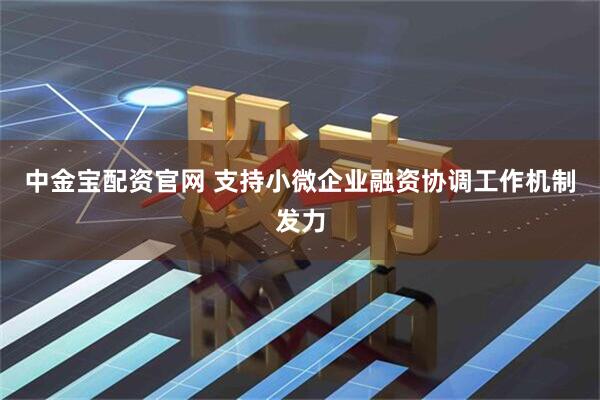 中金宝配资官网 支持小微企业融资协调工作机制发力